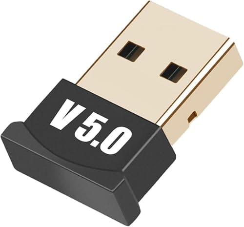 USB Bluetooth 5.0 Adapter for PC Laptop, Wireless Bluetooth Dongle/Receiver for windows 10/8/8.1/7/XP, Plug and Play, Wireless Transfer for Headset Speaker Keyboard Mouse Printer