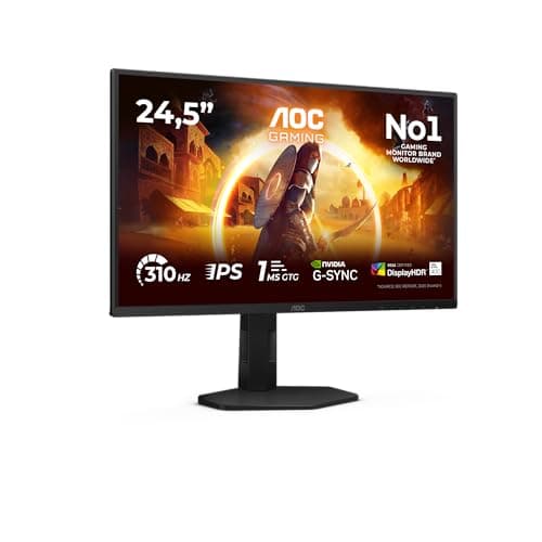 AOC 25G4SXU 25 inch FHD Gaming Monitor 310Hz, Fast IPS Panel, 1ms GtG, HDR400, G-Sync Compatible, Height Adjustment, (1920x1080 HDMI 2x 2.0 DP 1x 1.4 USB Hub) Black