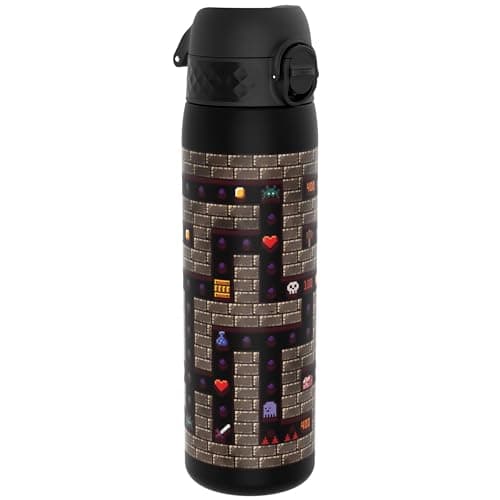 ION8 Water Bottle, 500ml/18oz, Slim Leak Proof & BPA-Free Drinking Bottle, Secure Lock Prevents Spills, Dishwasher Safe, Carry Handle, Ideal for Adults & Kids - Travel, Gym & School, Gamer