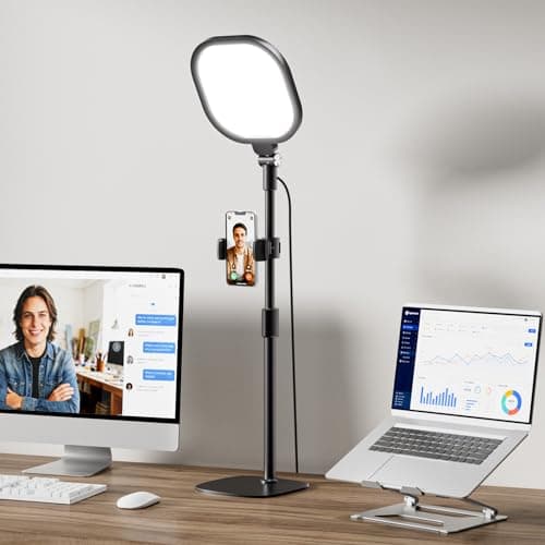 LitONES Desk Ring Light with Stand & Phone Holder, CRI97.8 LED Video Light