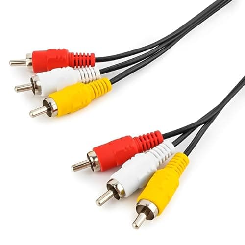 DAJING 3 RCA Composite Cable 1m,75-Ohm av cable Male-to-Male for TV/Home Theater