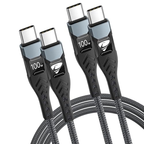 USB C to USB C, 100W 5A Fast Charging Cable [2Pack/2M] USB Type C Charger Fast Charge Lead Usbc to Usbc Cable for iPhone 15 16 17 Pro Max Plus iPad Pro MacBook Samsung Galaxy S23 S22 S24 S25 Ultra etc