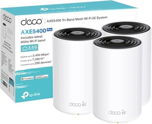 TP-Link Deco XE75 Pro(3-pack) AXE5400 Tri-Band Mesh WiFi 6E System