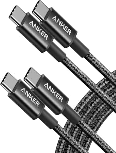 Anker USB C to USB C Charger Cable, 60W (3A) New Nylon (6 ft/1.8m, 2-Pack)