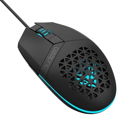 Audeeo Light-Up Wired Gaming Mouse - RGB Breathing Effect - Precision Optical Sensor - Ergonomic Honeycomb Shell - USB Wired Gaming Mouse (Black)