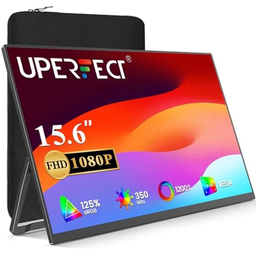UPERFECT Portable Monitor 15.6" 125%sRGB 1200:1 IPS Laptop Monitor w/Sleeve