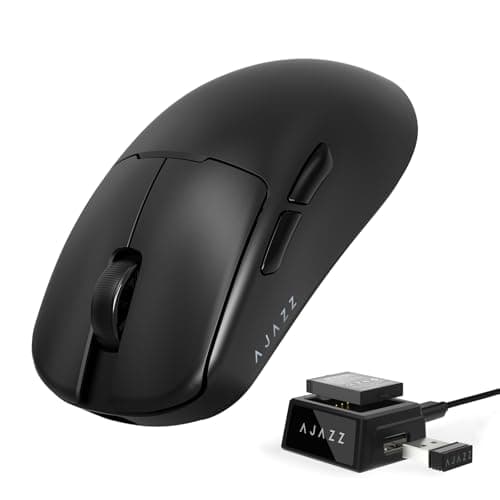 A.JAZZ AJ159V2MC Wireless Gaming Mouse with Dual Batteries & Charging Dock
