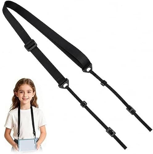 Universal Black Tablet Shoulder Strap for Tablet Case, Adjustable & Detachable Carrying Strap Replacement with Quick Release Buckles for IPad Samsung Tab Cases Camera Bags (Double-Ring Buckle Style)