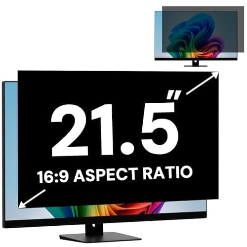 FYJRCY 21.5 Inch Computer Monitor Privacy Screen Filter for 16:9 Aspect Ratio Monitor, Removable Computer Screen Privacy Shield and 21.5 Inch Anti Blue Light Glare Filter