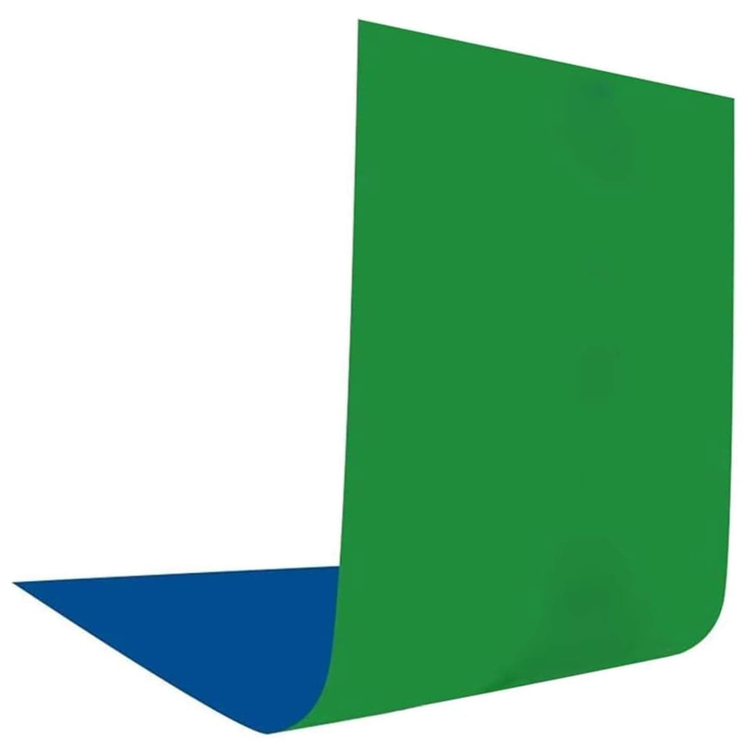 CINVSERW Green Backdrop 300x100cm, Portable Chromakey Green and Blue 2-in-1 Collapsible Backdrop, Green Screen Photography Background for Photo Studio Video Live Streaming