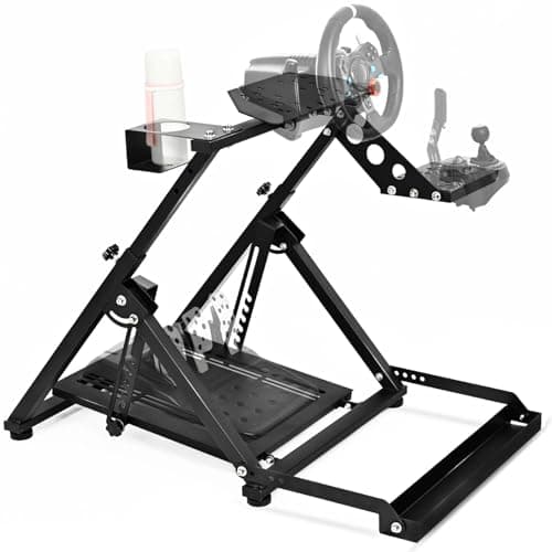 Dardoo Foldable Racing Simulator Stand Adjustable Cockpit Compatible with Logitech G29 G920, for Thrustmaster T300RS GT, for Fanatec, NOT Included Wheel Pedal Handbrake and Shifter