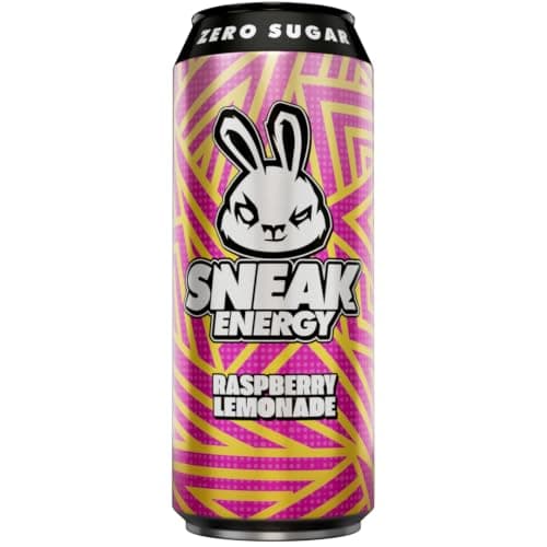 SNEAK Energy Drink Cans | Raspberry Lemonade with Brainberry | No Sugar. No Junk. Just Natural Caffeine & Focus-Boosting Nootropics | 500ml x 12