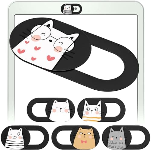 MESMOS Webcam Cover Slide, Cat Lovers Gifts for Women, Cat Lover Themed Things, Mom Gifts for Women, Laptop Camera Cover Slide Cute, Cute Stuff (Small Size)