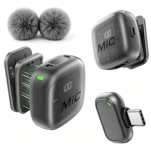 DESMAX Wireless Lavalier Microphone for iPhone Android phone, mini Mic
