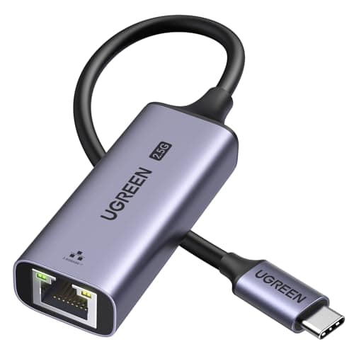 UGREEN USB C to Ethernet Adapter 2.5G, Ethernet Adapter Aluminum for Laptop | Type C (Thunderbolt 4/3 Compatible) to RJ45 Network Internet, Compatible for NAS, MacBook Air/Pro, iPhone 17 Pro/Max