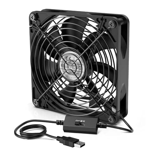 ELUTENG 140mm USB Fan with 3 Speed 5V Powered Case Fan 1500PRM Portable Cooling Fan Suitable for Tablet TV Receiver Router DVR Play Station Xbox Computer and More