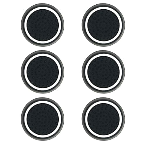 6-Pack Silicone Thumb Grips for Enhanced Gaming Control - Compatible with PS5, PS4, PS3, PS2, Xbox Series X/S, and Switch Pro Controllers