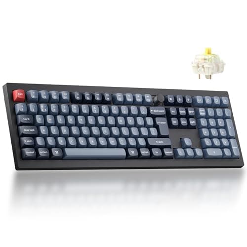 Keychron V6 Max Full-Size Wireless Custom Mechanical Keyboard - Gateron Banana Early Tactile Switch, QMK Programmable, 2.4 GHz/Bluetooth Connectivity (UK Layout) for Mac Windows Linux - Black