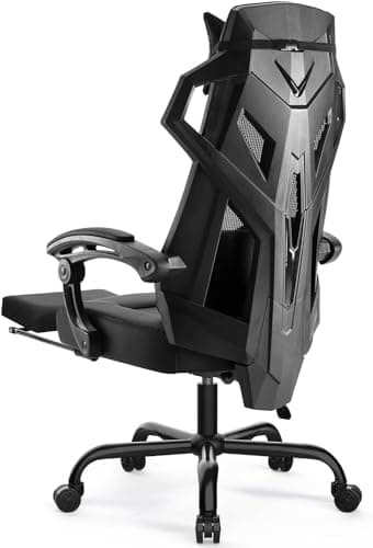 GTPLAYER Mesh Gaming Chair with Footrest 3D Stereoscopic Frame Support Ergonomic Fabric CoverReclining Computer Office Desk Chair Height Adjustable