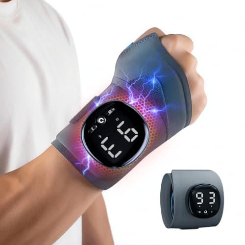 TENICORE Cordless Heated Wrist Massager, Wrist Supports for Carpal Tunnel, Arthritis & Tendonitis, Birthday Gifts for Women Men, Mothers Day Gifts, Left/Right Hand, Large