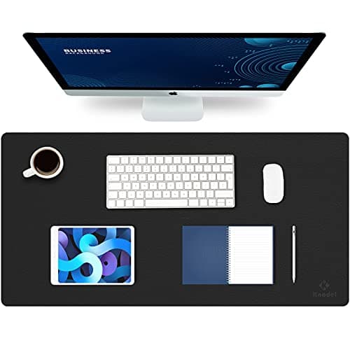 K KNODEL Large Office Desk Mat, Leather Mouse Pad (80x40cm, Black)