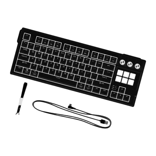 TFAOYS Tactiles Red Switches Mechanical Keyboards Equipped with LCD Function and 3 Rotaries Encoders Hot Swappable Keyboards