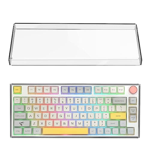 Geekria Clear Acrylic Keypads Cover for 75% Knob Keyboard, Compatible with Keychron Q1 HE/Max/Pro, EPOMAKER TH80, Glorious GMMK Pro
