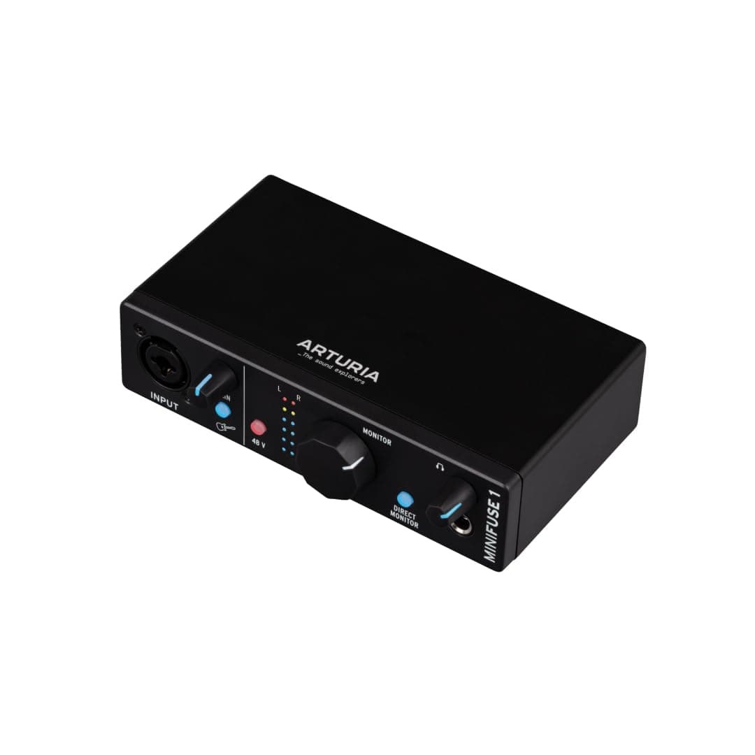 Arturia - MiniFuse 1 - Compact USB Audio Interface with Creative Software for Recording, Production, Podcasting, Guitar - Black