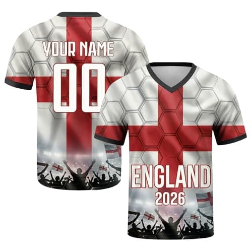 Personalised Football Shirt 2026 Jersey for Men Women Kids Eng-Land
