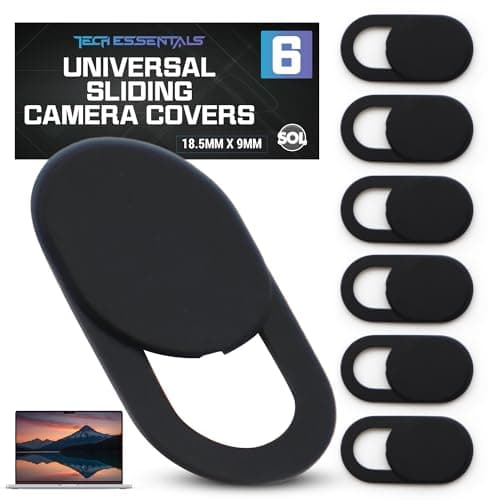 SOL 6pk Sliding Webcam Covers - Universal Ultra Thin Camera Privacy Sliders