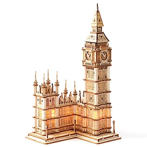 ROBOTIME Big Ben 3D Wooden Puzzle, Building Model Kit for Adults
