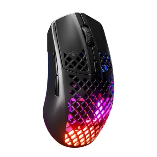 SteelSeries Aerox 3 Wireless - Holey RGB Gaming Mouse - Ultra-lightweight Water Resistant Design - 18K DPI TrueMove Air Optical Sensor - Lag-free 2.4GHz / Bluetooth Wireless - Onyx Black