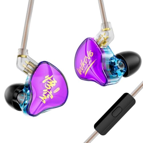 Yinyoo KBEAR K01 PRO Wired Earbuds Gaming IEMs(Purple,With Mic)