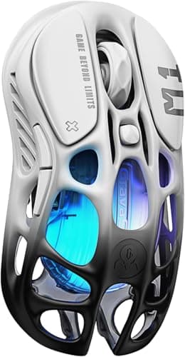 GravaStar Mercury M1 Pro Wireless Gaming Mouse, Lightweight Magnesium Alloy, 26,000 DPI, PAW3395DM Sensor, 5 Programmable Buttons, Support Wired/2.4GHz/BT, Up to 200 Hours Battery (Gradient Black)