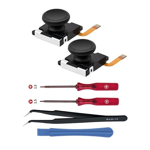Tolesum 3D Hall Effect Sensor Replacement Joystick for Switch/OLED Switch Joy-Con/Switch Lite, Thumb Caps with Screwdriver Repair Tool Kit