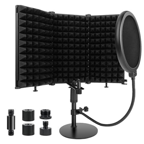 Rigych Microphone Isolation Shield with Pop Filter and Mic Stand