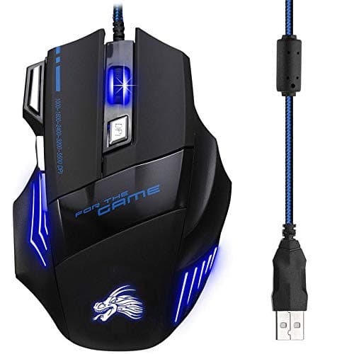 LondonExpress LED Optical PC Gaming Mouse USB Wired Programmable 7 Button 5500Dpi Mice Gamer UK