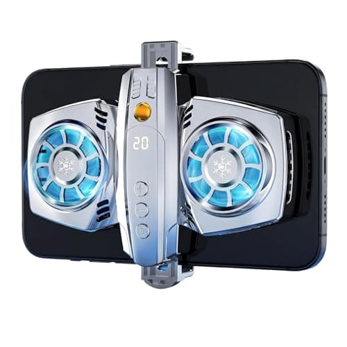 Cell Phone Cooler, Dual-Core Semiconductor Gaming Fan, Low-Noise Digital Display Cooling System for Mobile Gaming & Streaming