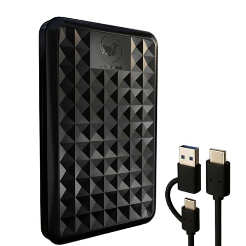 ModusTech Facet 750GB External Hard Drive Portable USB-C/USB 3.1 Plug & Play Ultra- Slim HDD Hard drive for Backup, Gaming, PC, Mac, Laptop, PS4, Xbox, Smart TV (Black)