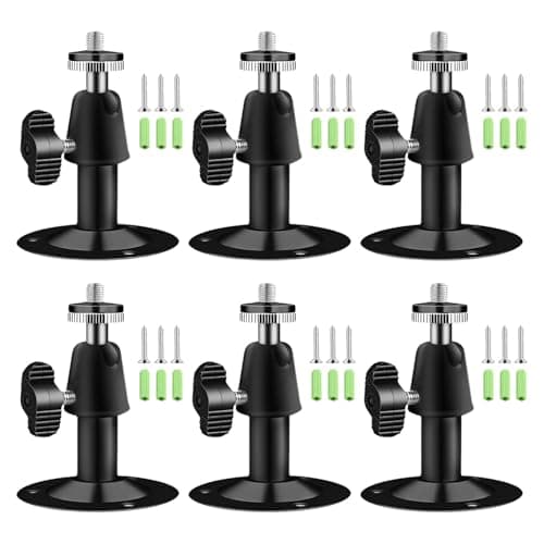 Camera Bracket Mount 6 Pcs Metal Outdoor Indoor Security Wall Mount for Oculus Sensor Arlo, Arlo Pro, CCTV Suvellicance System Metal Security Camera Bracket Mount Bracket 360° Rotation 1/4" Screw