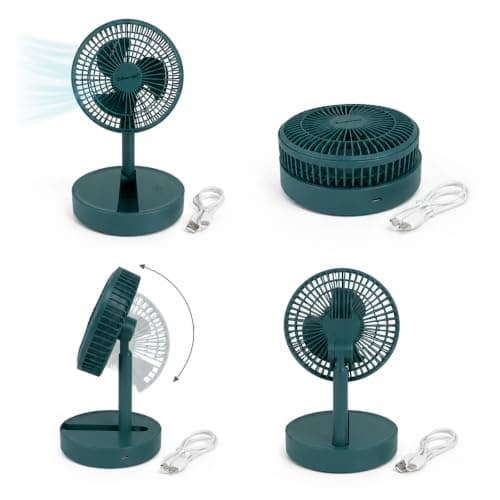 A2Z 6 Inch USB Desk Fan Foldable Mini Adjustable Tilt Angle Cooling Fan