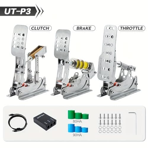 Simjack UT Sim Racing Pedals 200KG Load Cell Brake Pedal PC Racing Simulator Pedals Pressure Sensor HE Hydraulic Pedal (PRO-DB)