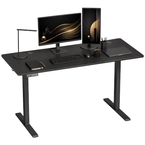 HOMCOM Electric Standing Desk Height Adjustable 140 x 60cm, Black