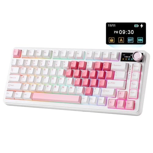 YUNZII B75 PRO MAX 75% Mechanical Keyboard (White, Candy Switch)