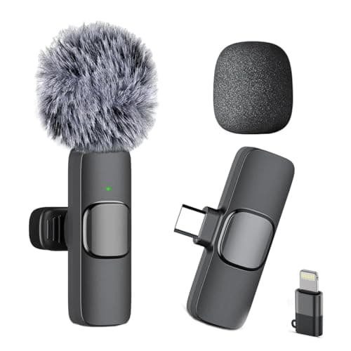 Wireless Lavalier Microphone for iPhone 17/16/15, iPad, USB-C Android