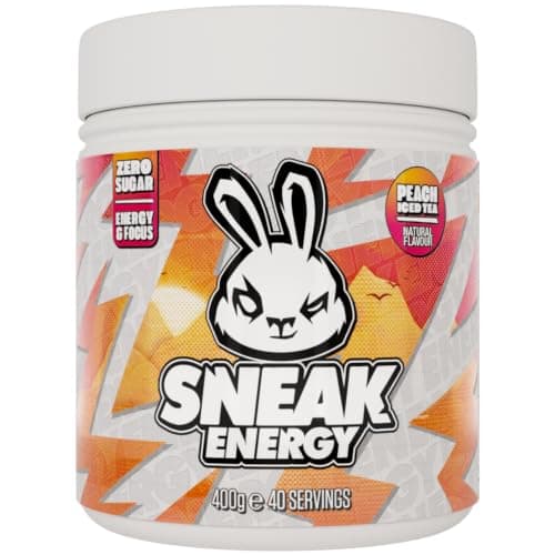 SNEAK Energy Drink Powder | Peach Iced Tea |No Sugar. No Nasties. Just Natural Caffeine, Focus-Boosting Nootropics | 40 Servings
