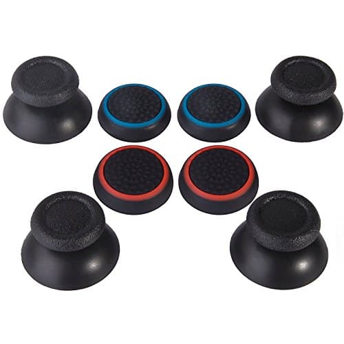 Replacement Thumbstick Joysticks and Silicone Thumb Stick Grips Cap Cover Compatible with PS4 Controllers, 8 Pack