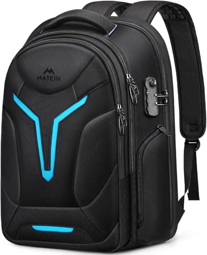 MATEIN 55L Gaming Backpack with Rain Cover Fit 18 Inch Laptop, Waterproof | Backpack with Padded Laptop Compartment and Insulated Pocket, Lockable Large Computer Bags for Laptops and Gaming Accessories