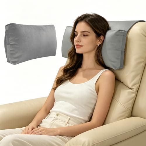 HIULLEN Headrest Ergonomic Pillow, Neck Pillow for Recliner, Recliner Headrest Pillow with Pocket, Neck Support Pillow for Recliners and Armchairs for Cars, Office, Gaming Chairs