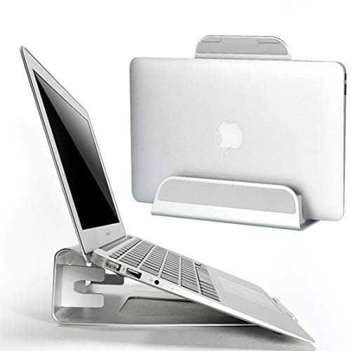 AKT Laptop Stand Desktop Vertical Notebook Computer Storage Bracket Hollow Cooling Design PC Support for Macbook Pro, Silver